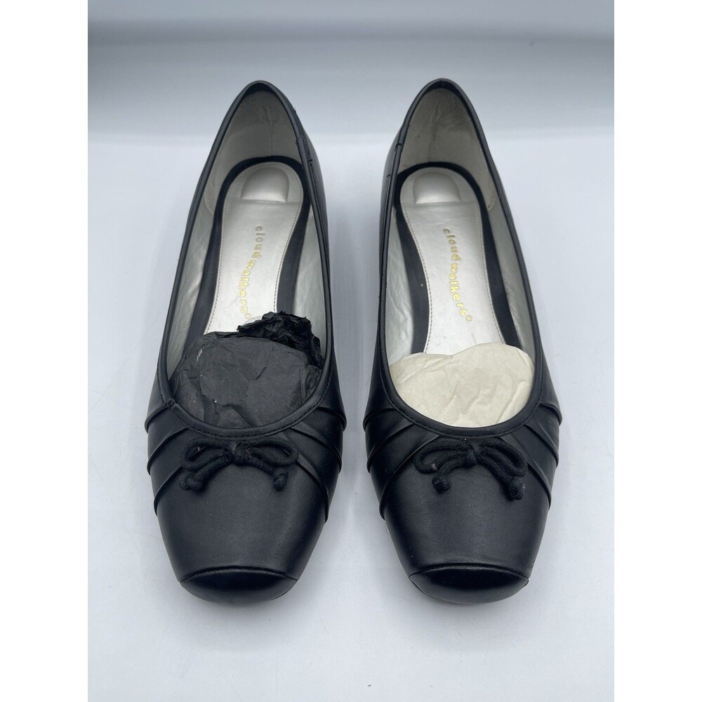 CLOUDWALKERS Gemini Black Leather Upper Slip-On Flats Size 11